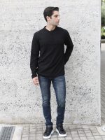 Μπλούζα Με Λεπτή Πλέξη Και Κουμπάκια TRAVIS 206033 Μαύρο - Image 3