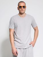 Ανδρικό T-shirt Με Ιδιαίτερη Πλέξη Moreto 207018 Γκρι - Image 5