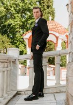 Μοντέρνο Γαμπριάτικο Κοστούμι Με Γιλέκο Houston 33-1699 Μαύρο - Image 3