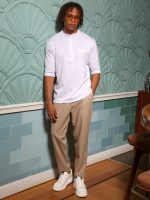 Ανδρικό T-shirt Με Κουμπάκια LUCA 270-221 Λευκό - Image 4