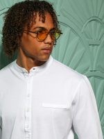 Ανδρικό T-shirt Με Κουμπάκια LUCA 270-221 Λευκό - Image 3