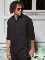 Πουκάμισο Μανίκι 3/4 Slim-fit VITO 250-956 Μαύρο - Image 3