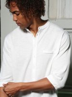 Ανδρικό T-shirt Με Κουμπάκια LORENZO 270-220 Λευκό - Image 4