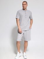 Ανδρικό T-Shirt Με Κουμπάκια ROMON 207084 Γκρι - Image 4