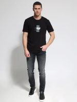 Ανδρικό Βαμβακερό T-shirt DOROTEO 207078 Μαύρο - Image 3