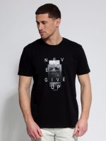 Ανδρικό Βαμβακερό T-shirt ELMO 207077 Μαύρο - Image 2