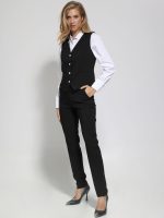 Γυναικείο Υφασμάτινο Παντελόνι LINA-7 7690-7 Μαύρο - Image 4