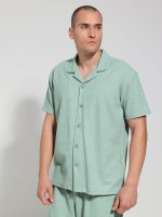 Ανδρικό Μπλουζάκι-Πουκάμισο Με Κουμπιά Moreto 706018 Μέντα