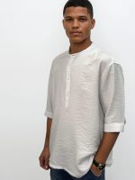 Ανδρική Πουκαμίσα 3/4 Μανίκι Slim-fit FABIAN 33-7509 Λευκό - Image 2