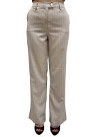 Γυναικείο Ριγέ Υφασμάτινο Παντελόνι ALEXIA 7914-3 Μπεζ - Image 2