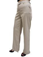 Γυναικείο Ριγέ Υφασμάτινο Παντελόνι ALEXIA 7914-3 Μπεζ - Image 3