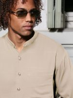 Πουκάμισο Μανίκι 3/4 Slim-fit VITO 250-956 Μπεζ - Image 2