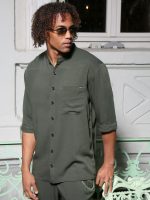 Πουκάμισο Μανίκι 3/4 Slim-fit VITO 250-956 Χακί - Image 4