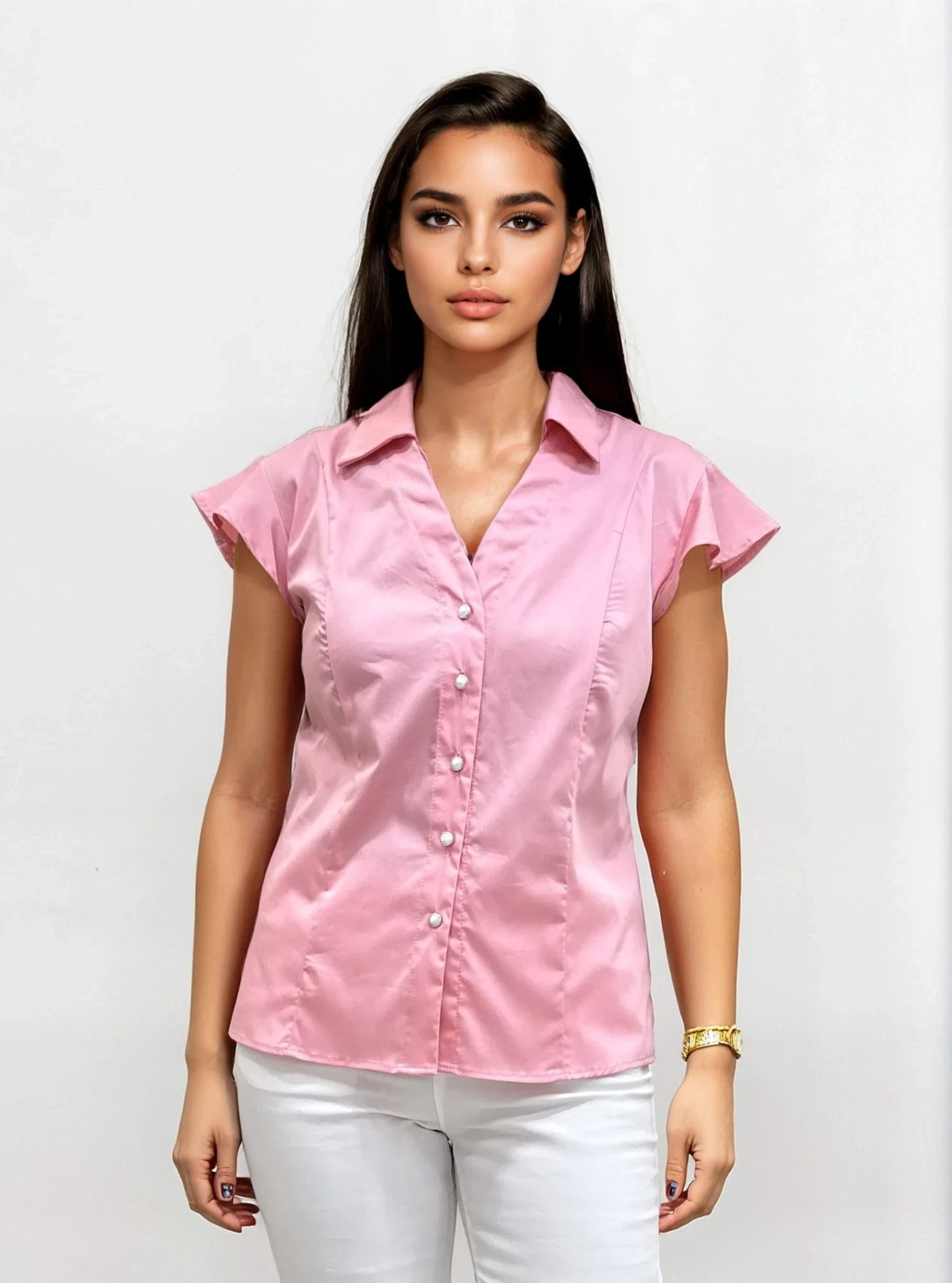 IMG_9688 copy-Devon-Light Studio Γυναικείο Αμάνικο Πουκάμισο SERENA 92193 Ροζ B2B - Image 1