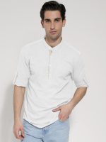 Ανδρικό Λινό Πουκάμισο Slim 33-6116 Λευκό