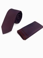 Ανδρική Γραβάτα Με Μαντηλάκι 33-6099 Burgundy