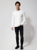 Ανδρική Μπλούζα Μακρυμάνικη NOAH 206074 Λευκό - Image 5