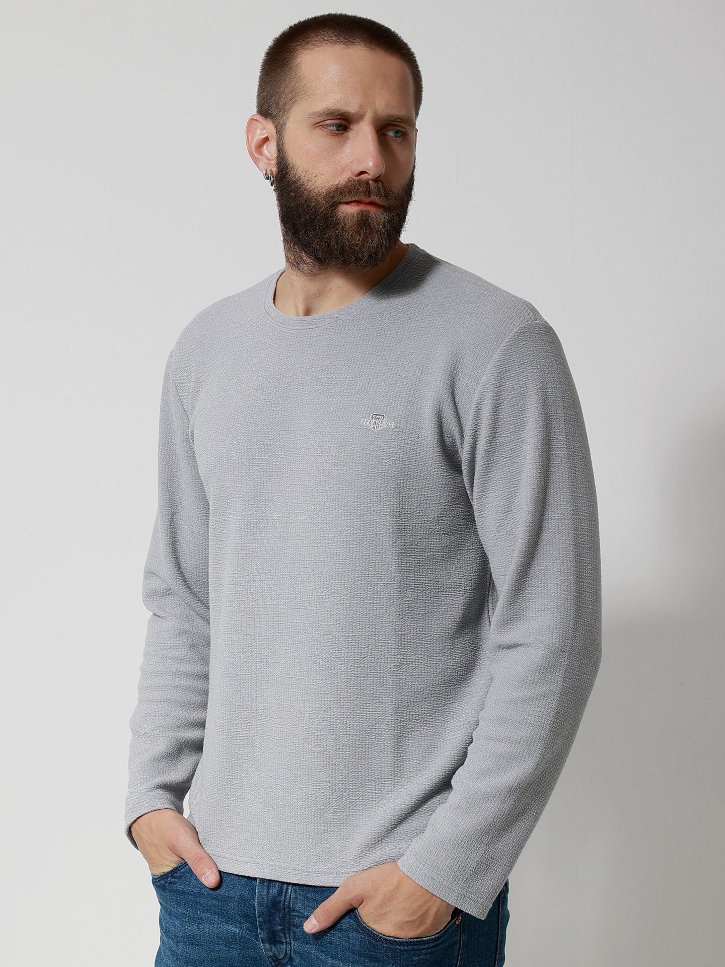 206100_gkri___z3130 Ανδρική Μπλούζα Μακρυμάνικη DANIEL 206100 Γκρι - Image 1