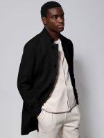 Ανδρικό Παλτό με Ψηλό Γιακά VITO 2604 Μαύρο - Image 3