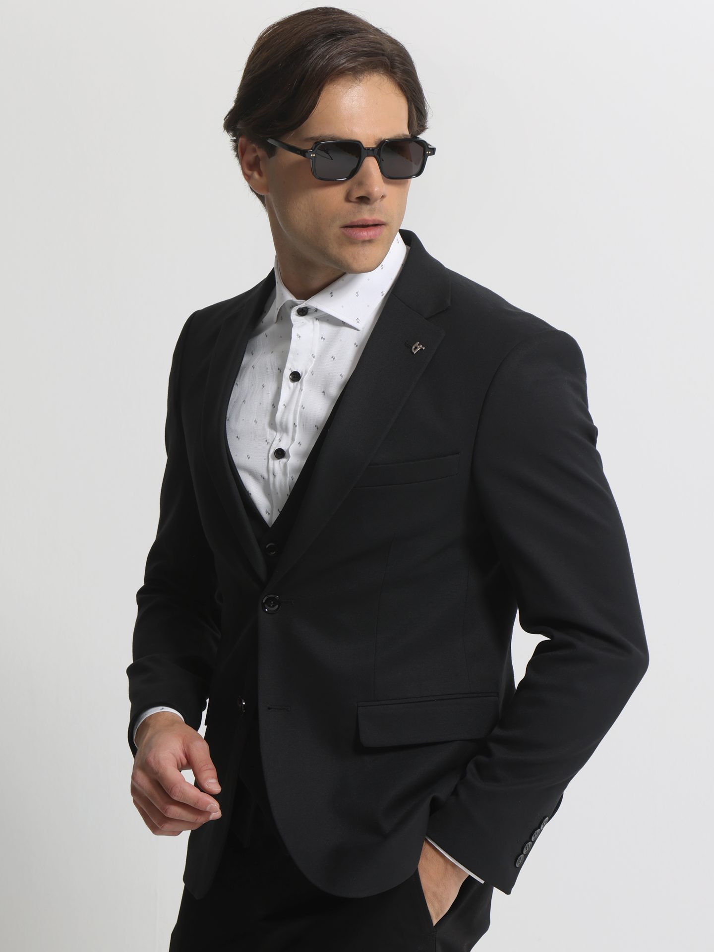 3k__1428_mayro___z0445 Ανδρικό Σακάκι MARINO 1428 Μαύρο - Image 1