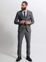 Ανδρικό Ριγέ Κοστούμι Με Γιλέκο ANTONIO 2027 Grey - Image 5
