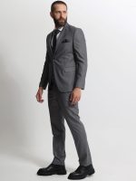 Ανδρικό Ριγέ Κοστούμι Με Γιλέκο ANTONIO 2027 Grey - Image 2