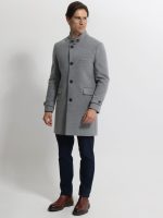 Ανδρικό Παλτό με Ψηλό Γιακά VITO 2604 Γκρι - Image 2