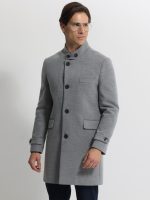 Ανδρικό Παλτό με Ψηλό Γιακά VITO 2604 Γκρι