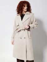 Γυναικείο Παλτό με Ζώνη και Διπλό Κούμπωμα WHITNEY 8714 Μπεζ