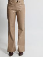 Γυναικείο Eco Leather Παντελόνι Bootcut 7711 Μπεζ Croco - Image 4