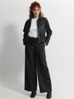 Wide Leg Παντελόνι Eco Leather με Λάστιχο στη Μέση 7767 Μαύρο - Image 5