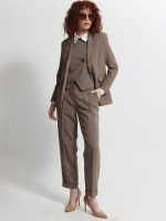 Γυναικείο Παντελόνι Ψηλόμεσο με Πιέτες GIA 7822 Chocolate - Image 2