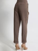 Γυναικείο Παντελόνι Ψηλόμεσο με Πιέτες GIA 7822 Chocolate - Image 3