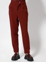 Γυναικείο Παντελόνι Ψηλόμεσο με Πιέτες JULIETTE 7923 Μπορντό - Image 4