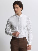 Non-Iron Ανδρικό Πουκάμισο 33-7515 Μπεζ Slim-fit
