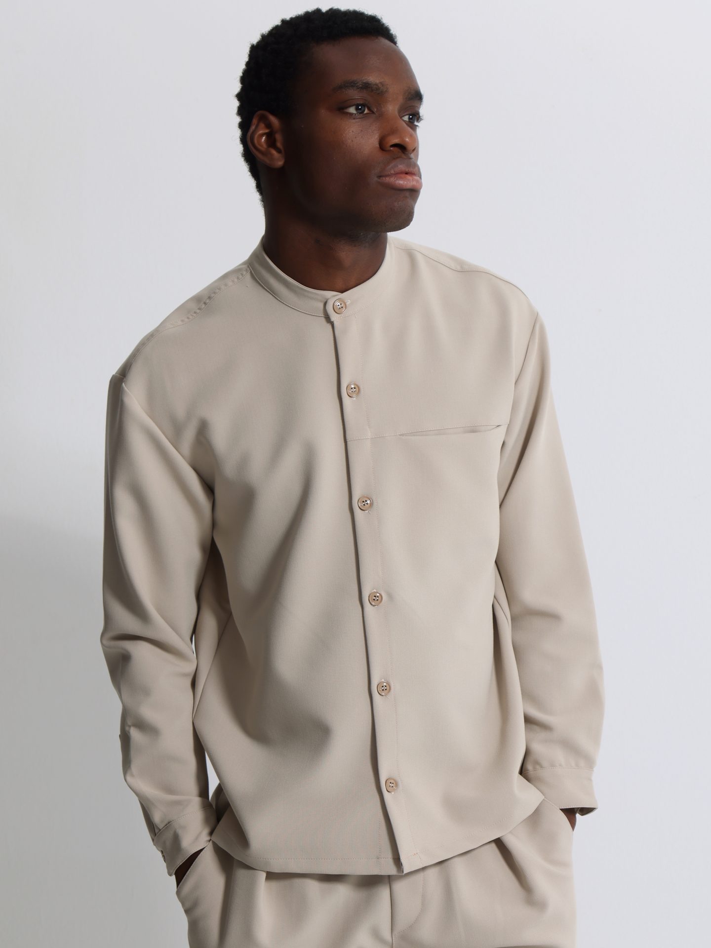 1079 Ανδρικό Over Πουκάμισο TATE 2394 Μπεζ - Image 1