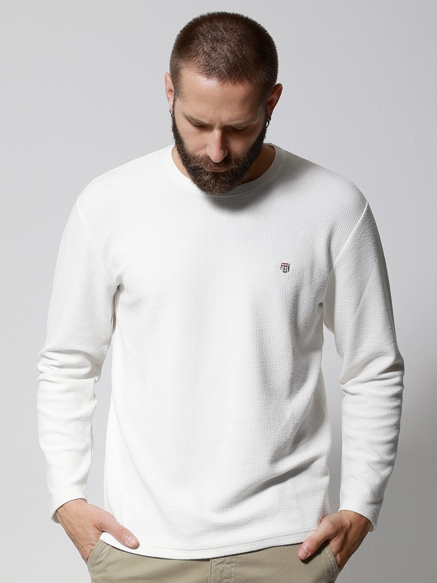 2848 Ανδρική Μπλούζα Μακρυμάνικη DANIEL 206100 Λευκό - Image 1