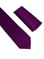 Ανδρική Γραβάτα Με Μαντηλάκι 33-6099 Magenta 2 - Image 2