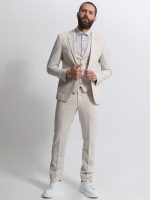 Ανδρικό Κοστούμι Με Γιλέκο SERGIO 2035 Μπεζ - Image 4