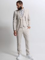 Ανδρικό Κοστούμι Με Γιλέκο SERGIO 2035 Μπεζ