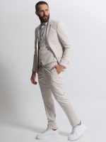 Ανδρικό Κοστούμι Με Γιλέκο SERGIO 2035 Μπεζ - Image 3