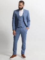 Ανδρικό Κοστούμι Με Γιλέκο MILANO 2036 Μπλε